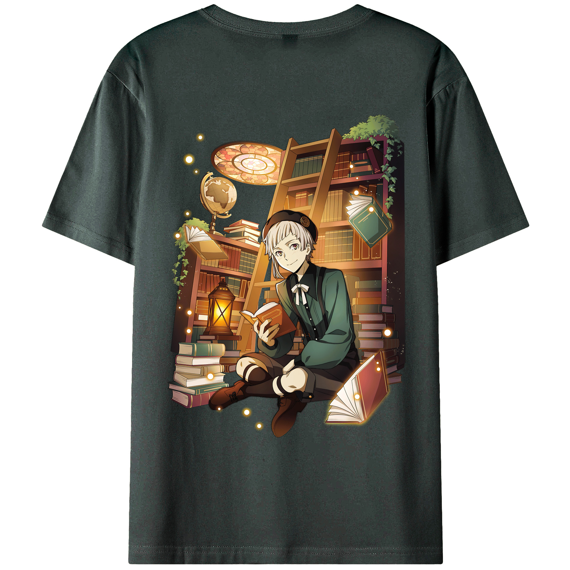 （画像用） 文豪ストレイドッグス Bungo Stray Dogs 綿100％ メンズ半袖Tシャツ（バックプリント） 通気性